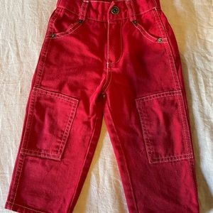 Hey Gang Kids Knee Patch Jean- Red, 2/3T